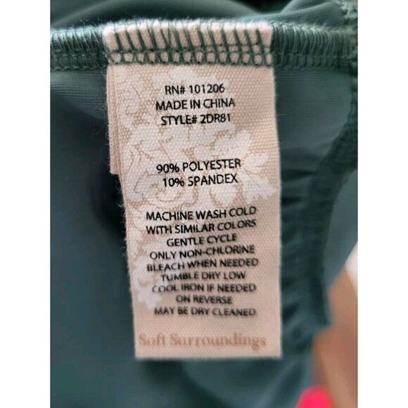 New Soft Surroundings Floriana Green Velvet Long Sleeve Ruffle Trim High Neck M - Picture 8 of 8